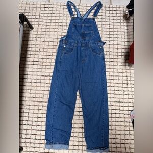 Free People Women’s Blue Denim Overalls